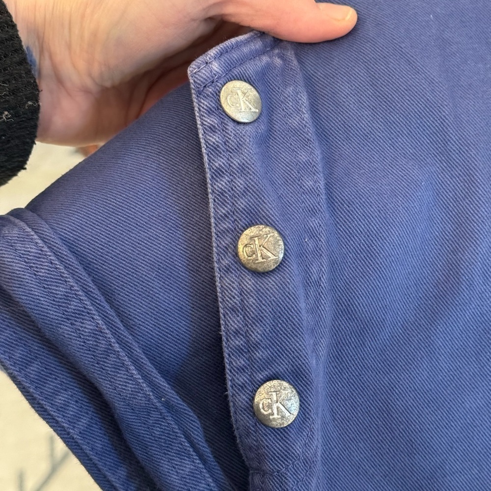 CALVIN KLEIN CK Royal Blue Denim Mini Jump Dress Women’s Size Small - Picture 7 of 7